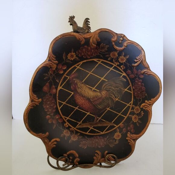 Rooster Plate & Rooster Plate Stand - Picture 2 of 10